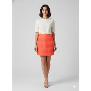 J.Crew - "The Pencil Skirt" in Coral Polka Dot - Size 0